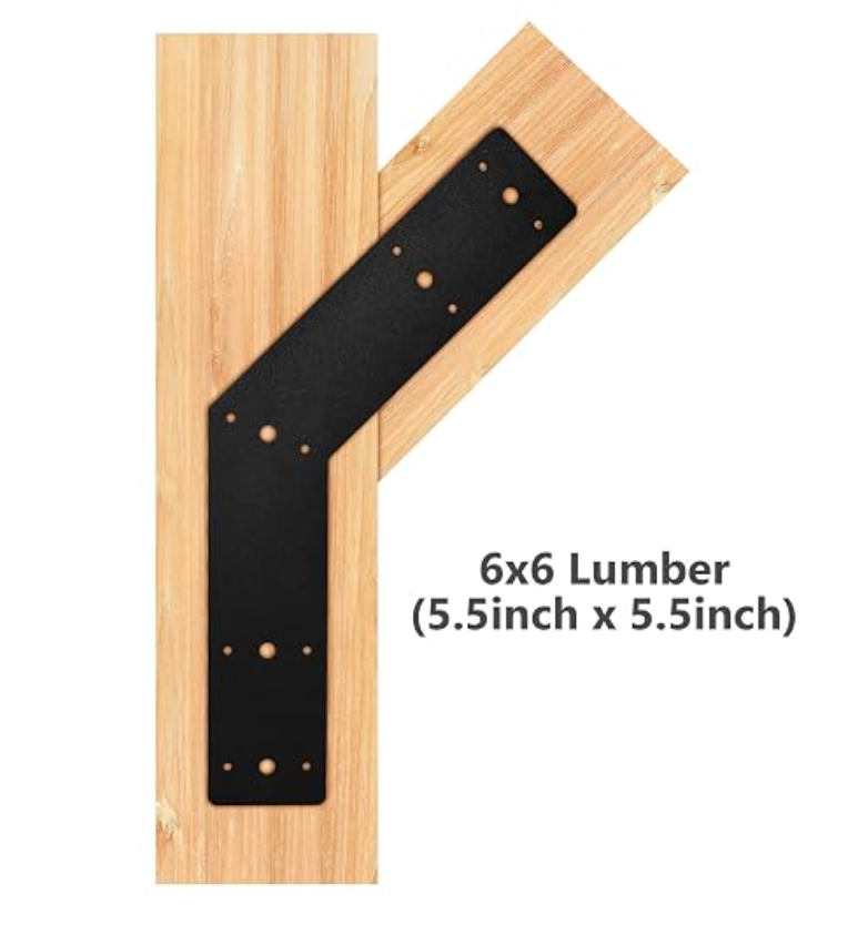 135 Degree Angle Bracket (2 pc) Powder Coated 3mm Structure Steel Plate for Pergola, Truss, and Frame as Joining Plate