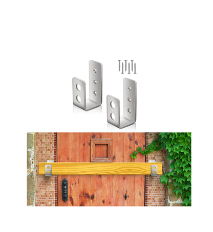 2x4 Door Barricade Brackets (2 pcs) Stainless Steel U Bracket for 2 by 4 Lumber for Door Reinforcement.