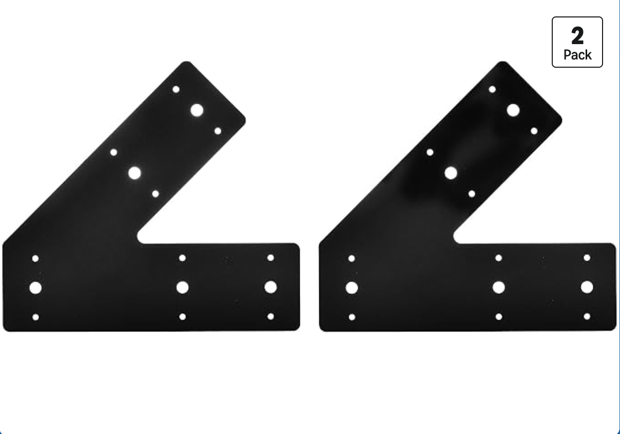 45 Degree Angle Flat Bracket (2 pc) with Powder Coating as Mending Plate, Angled Brackets