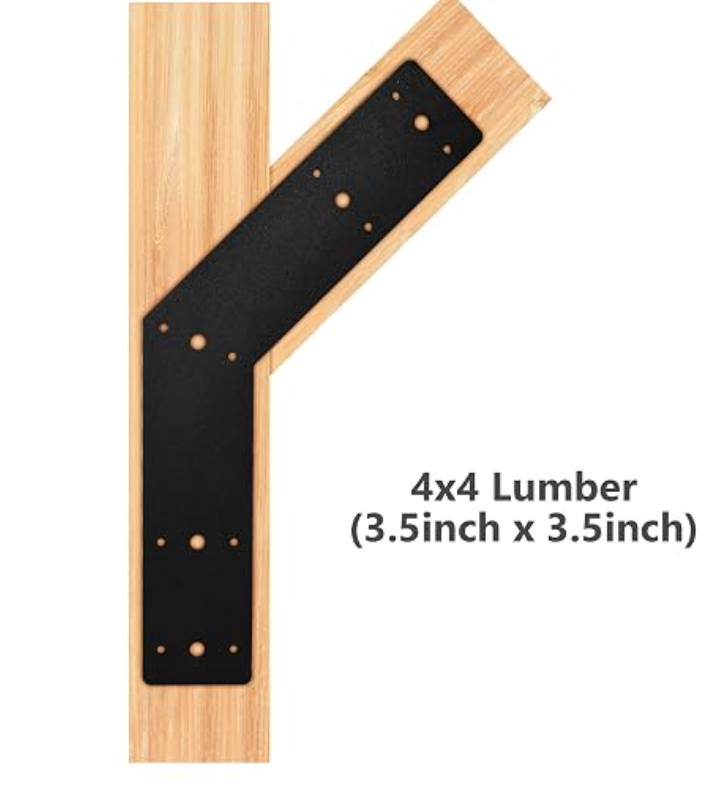 135 Degree Angle Bracket (2 pc) Powder Coated 3mm Structure Steel Plate for Pergola, Truss, and Frame as Joining Plate