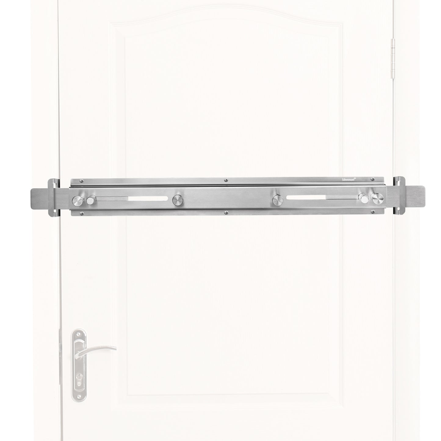 Door Barricade Bar with Door Hook Door Hanger (Stainless Steel) for Door Security Reinforcement and Home Protection. Stop House Intruder and Childproof.