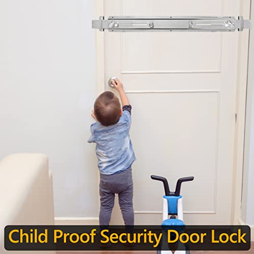 Sihnman Door Barricade Bar with Hook Hanger (SUS) Patented Design for Security Reinforcement and Home Protection. Stop House Invasion Intruder on