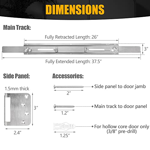 Sihnman Door Barricade Bar with Hook Hanger (SUS) Patented Design for Security Reinforcement and Home Protection. Stop House Invasion Intruder on