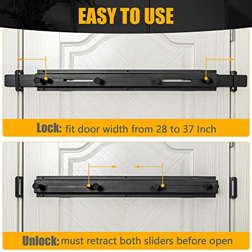 Sihnman Door Barricade Bar with Door Hook Door Hanger (SS) Patented Design for Security Reinforcement and Home Protection. Stop House Invasion and