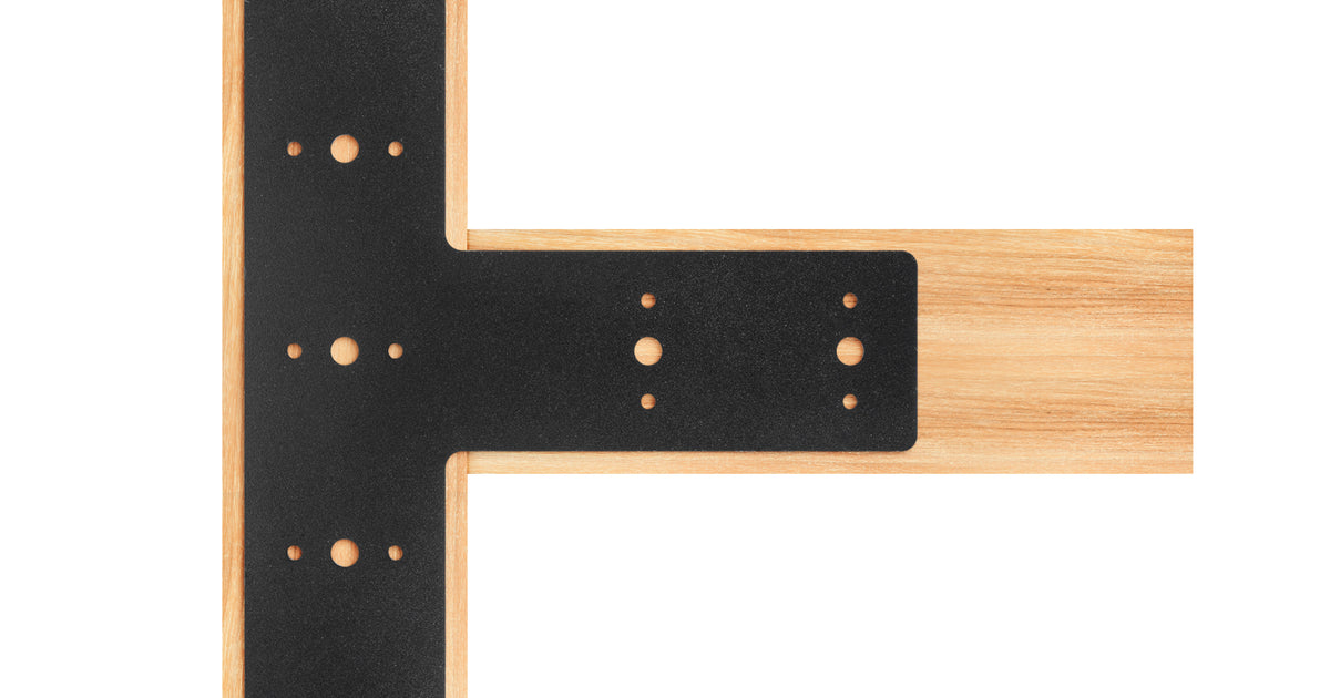 6-Pack Black T-Shaped Truss Tie Plates – 6-1/2" X 5-3/4", 8-Gauge Carbon Steel Post-to-Beam Connectors