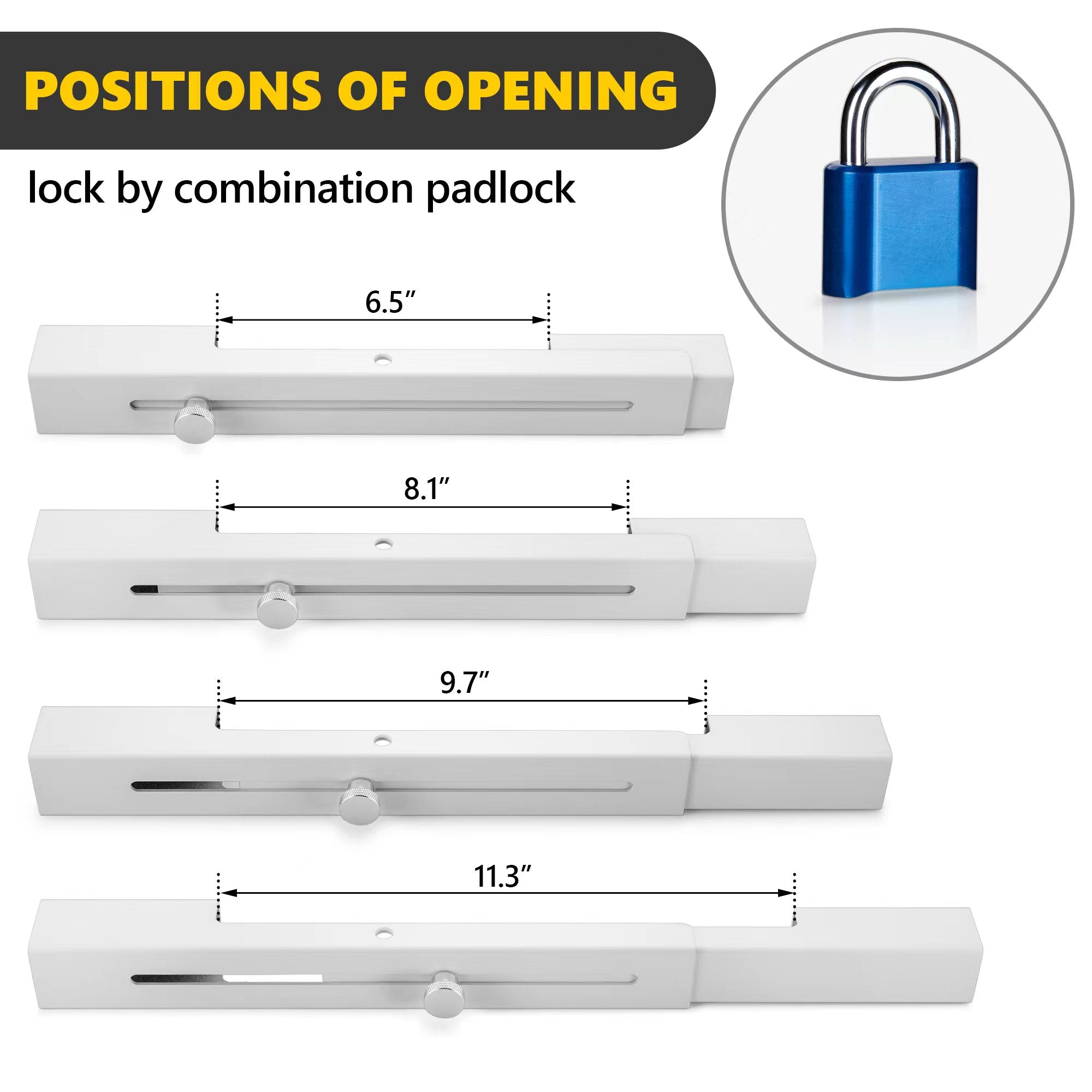 Double Door and French Door Security Hardware with Padlock. Security ...